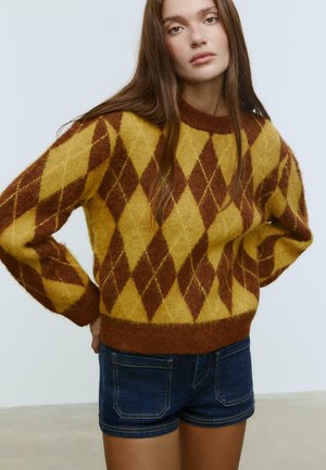 ARGYLE - Striktrøje - camel