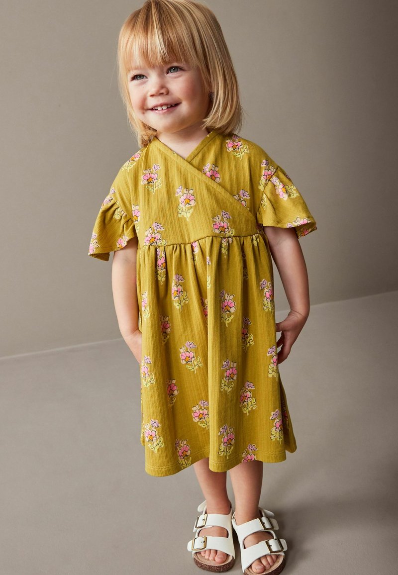 Next REGULAR FIT - Džersio suknelė - green floral