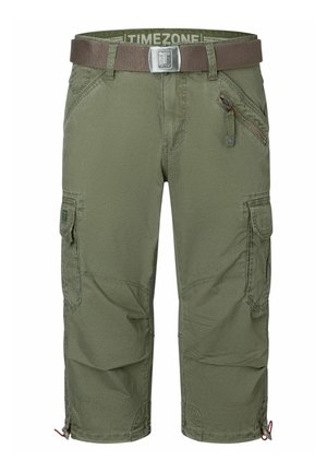 TIMEZONE, MIT GÜRTEL UND MEHRFACHTASCHE - Shorts - olive