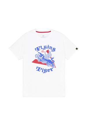 Alpha Industries FYLING TIGERS - T-shirt con stampa - white