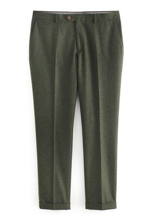 Next SLIM FIT WOOL TRIMMED - Uzvalka bikses - green