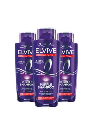 SHAMPOO ANTIGIALLO COLOR VIVE PURPLE, SHAMPOO ANTIGIALLO PER CAPELLI SCHIARITI, BIONDI, DECOLORATI E GRIGI, 200 ML - 3 PACK - Shampoo - trasparente