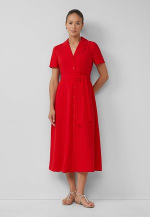 MIT BINDEGÜRTEL - Robe chemise - rot