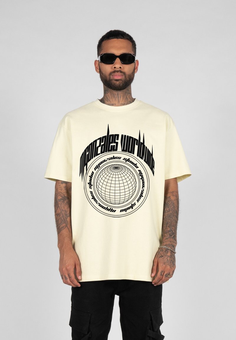 MJ Gonzales MÄNNER WORLDWIDE X HEAVY OVERSIZED - T-Shirt print - softyellow