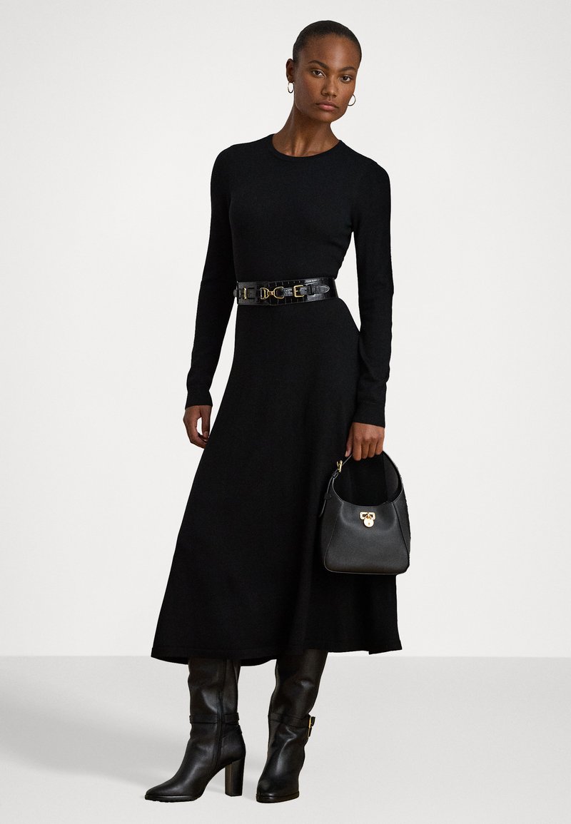 Lauren Ralph Lauren WOOL CREWNECK SWEATER DRESS - Day dress - black -  Zalando.ie