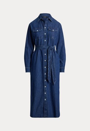 Lauren Ralph Lauren, BELTED DENIM MIDI SHIRTDRESS - Denimkjoler - harvest wash