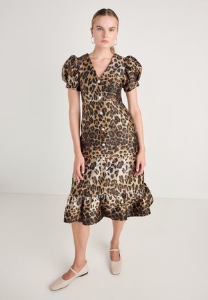 SUITE LEOPARD JACQUARD MIDI DRESS - Cocktailklänning - brown