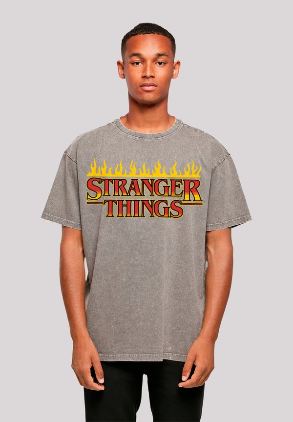 STRANGER THINGS FIRE LOGO NETFLIX TV SERIES - T-Shirt print - asphalt