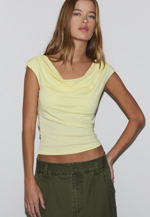 Stradivarius, MULTI-POSITION SLEEVELESS TOP 07057610 - T-shirt imprimé - light yellow
