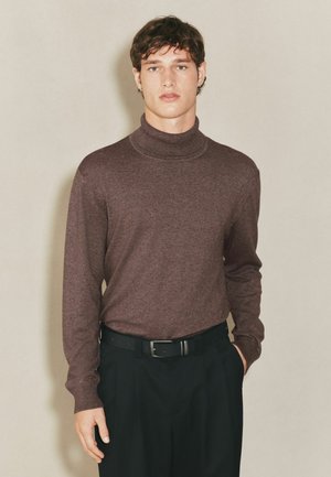 REGULAR FIT -LONG SLEEVE ROLL NECK  - Strickpullover - dark stone