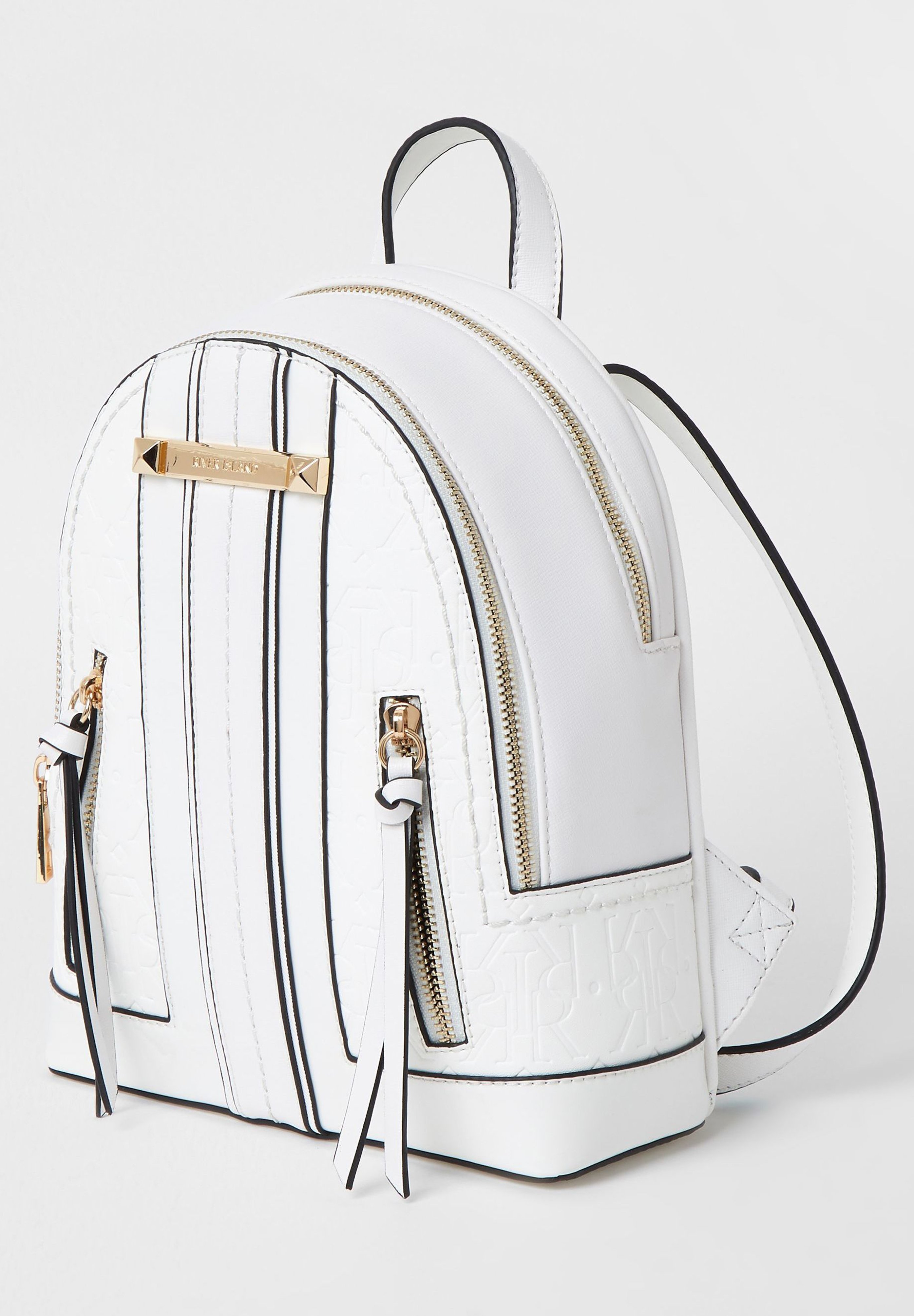 river island white backpack
