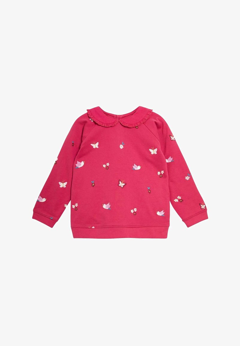 JoJo Maman Bébé EMBROIDERED COLLAR-REGULAR FIT - Sportska majica - raspberry pink bird