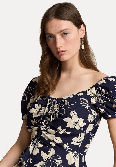 Polo Ralph Lauren FLORAL DRAWSTRING COTTON TOP - Camicetta - grand floral