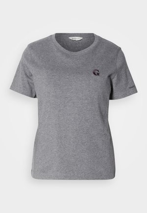 Grå bomullströja med rund halsringning. Har en liten broderad 'G'-logotyp i mörkröd färg på bröstet samt varumärkesnamn på ärmen.