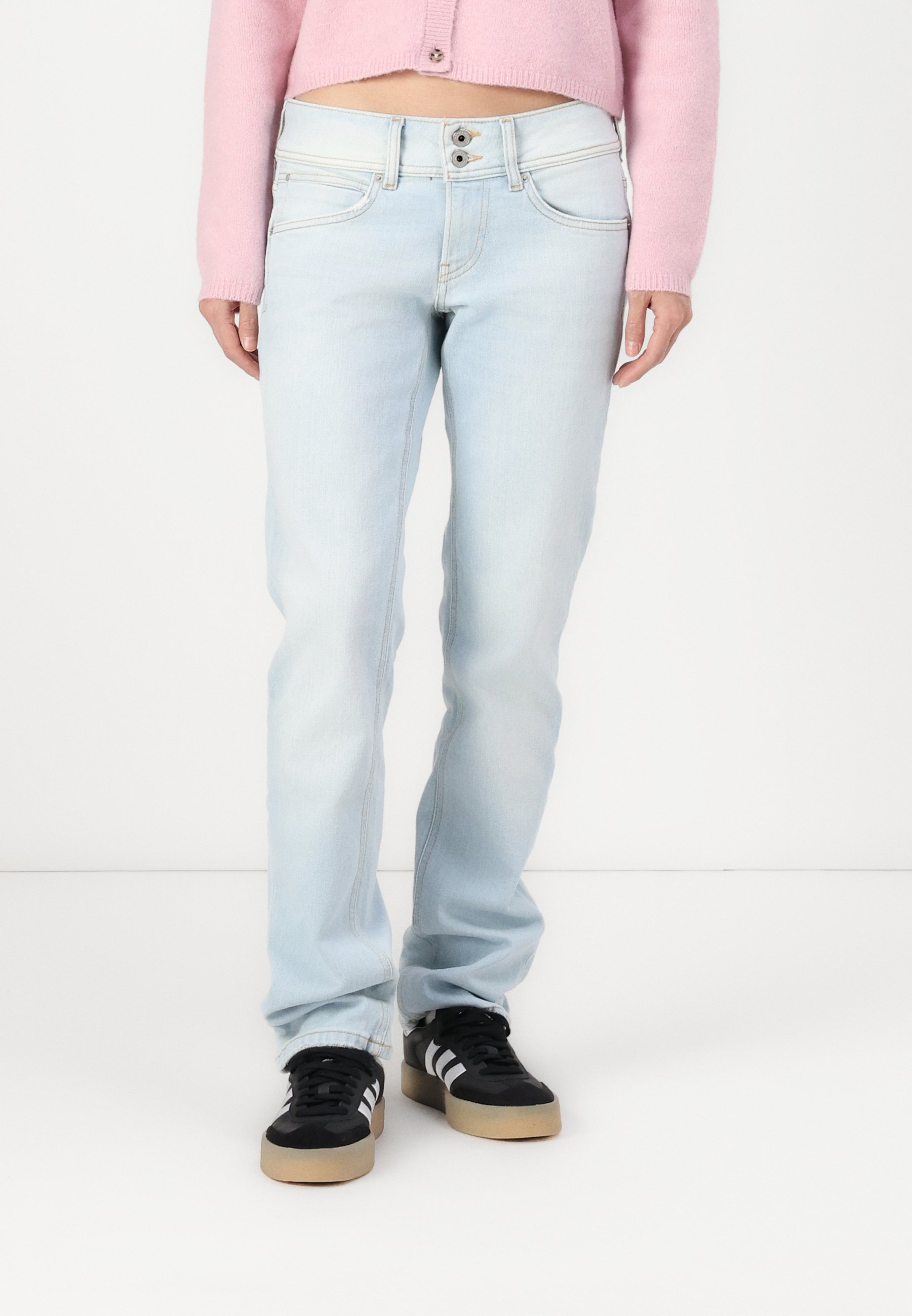 Jeans met dubbele rij knopen en lage taille venus Pepe Jeans | La Redoute