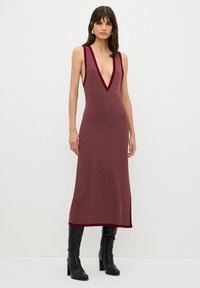 adL V-NECK - Pouzdrové šaty - striped burgundy