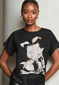 Lipsy REGULAR FIT - SEQUIN FLORAL PRINTED - Blůza - black