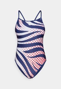 Arena WOMENS MULTI STRIPES SWIMSUIT BACK - Maillot de bain - navy/white/multi-coloured/red