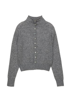 HIGH NECK BUTTONED - Kardigán - grey