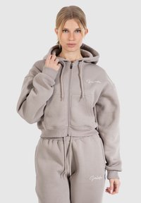 Smilodox Sweater met rits - hellbraun