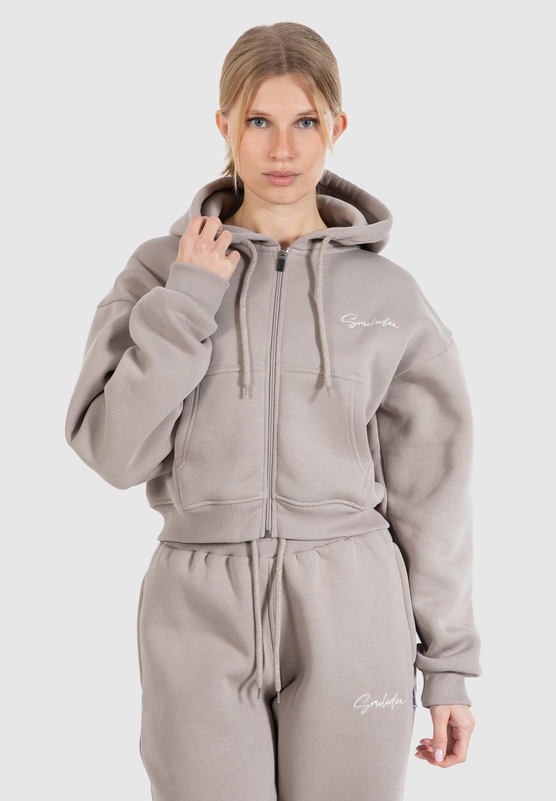 Smilodox Felpa con zip - hellbraun