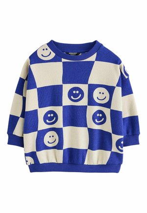 Next, REGULAR FIT - ALL OVER PRINTED CREW . - Sweatshirt - blue checkerboard