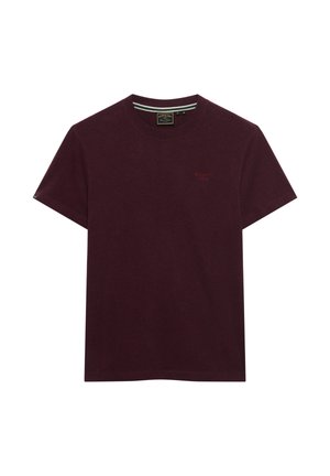 Superdry & Co, SUPERDRY ESSENTIAL SERIF LOGO EMBROIDERED T-SHIRT.. - T-shirt basic - tawny port marl port