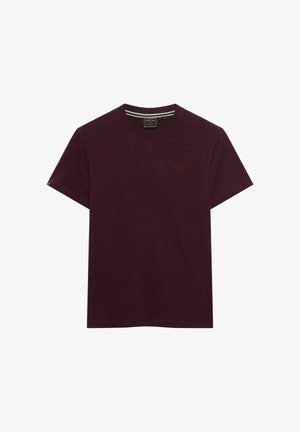 Superdry & Co, SUPERDRY ESSENTIAL SERIF LOGO EMBROIDERED T-SHIRT.. - T-shirt basic - tawny port marl port