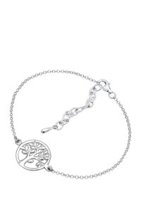 Silverarmband med en cirkulär berlock med ett träddesign, delikata kedjelänkar och lås med hummerklämma.