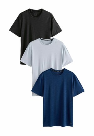 3 PACK - Basic T-shirt - black blue ice grey