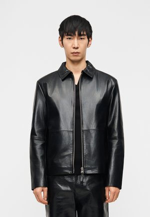 JUDE GLOSSED JACKET - Kožená bunda - black