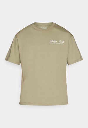 Selected Homme SLHLOOSE PRINT O-NECK TEE - T-shirt imprimé - vetiver