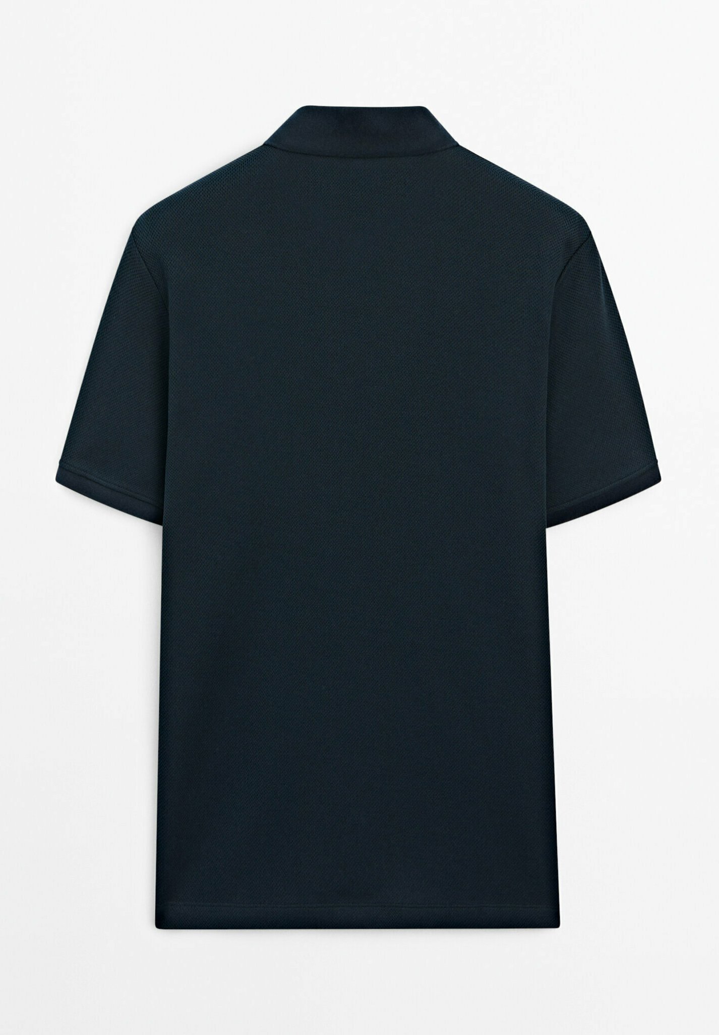 ★Massimo Dutti★ Slim fit micro textured cotton polo shirt Micro textured piqué cotton polo shirt · White, Navy Blue