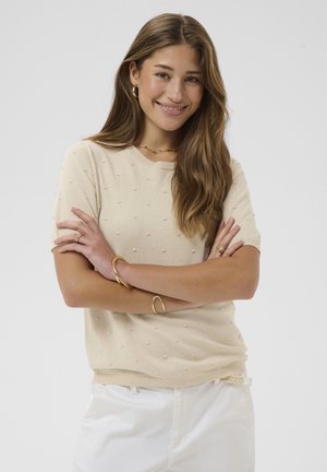 Nyomott mintás póló - oatmeal