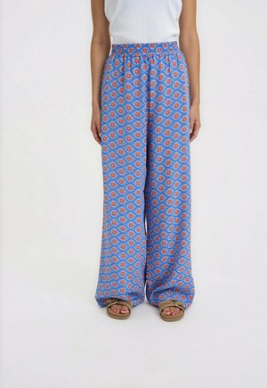 Smith&Soul, SMITH&SOUL GEMUSTERTE HOSE MIT ELASTIKBUND UND HÄKELBORTE - Trousers - indigo