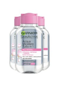 Garnier - ACQUA MICELLARE PER PELLI SENSIBILI. FORMATO VIAGGIO 100ML. STRUCCA, DETERGE E IDRATA IN UN SOLO GESTO. NON SERVE RISCIACQUARE - 3 PACK - Detergente Immagine in miniatura 1