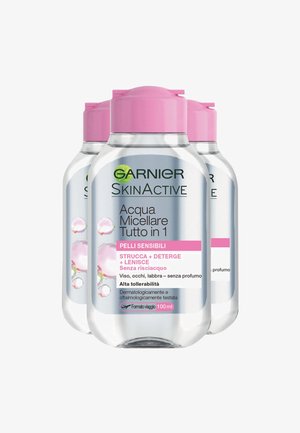 Garnier ACQUA MICELLARE PER PELLI SENSIBILI. FORMATO VIAGGIO 100ML. STRUCCA, DETERGE E IDRATA IN UN SOLO GESTO. NON SERVE RISCIACQUARE - 3 PACK - Olio detergente
