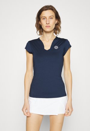 BELLA TECH V NECK TEE - Sports T-shirt - dark blue