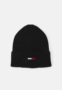 Tommy Jeans - FLAG BEANIE UNISEX - Adīta cepure - black Miniatūras attēls 1