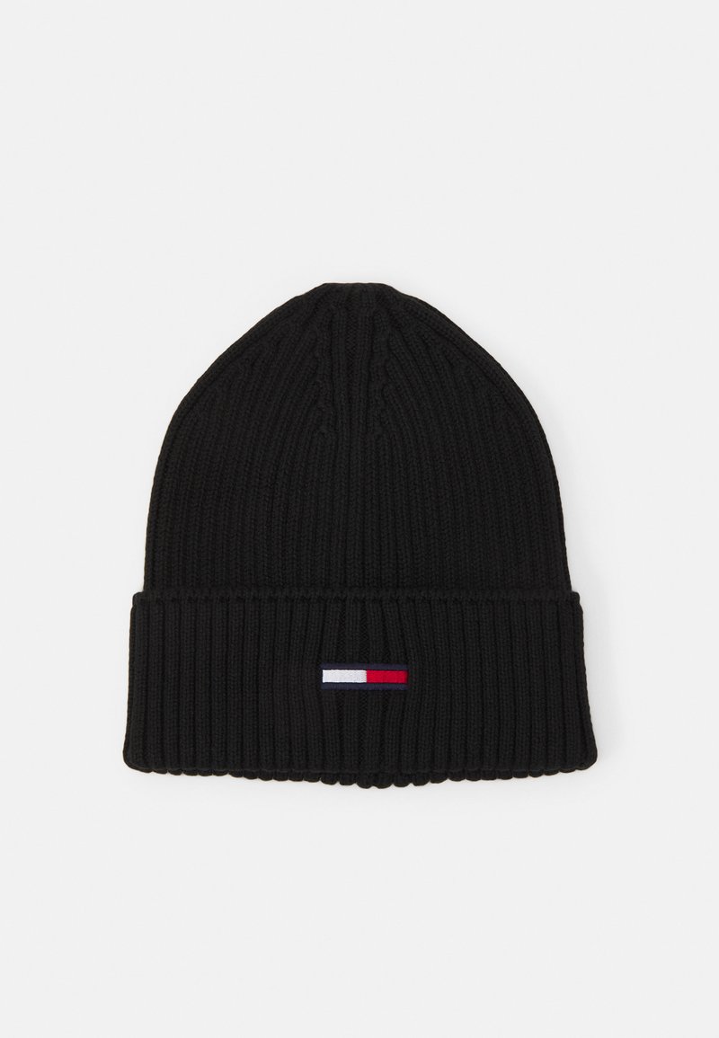 Tommy Jeans - FLAG BEANIE UNISEX - Megzta kepurė - black, Padidinti