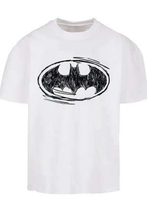 F4NT4STIC BATMAN SUPERHELD COMIC SKETCH LOGO OVERSIZE - Tricou cu imprimeu - white