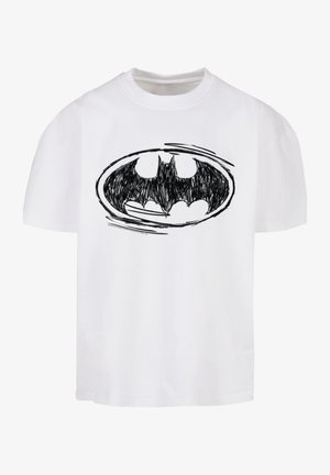 F4NT4STIC BATMAN SUPERHELD COMIC SKETCH LOGO OVERSIZE - Tricou cu imprimeu - white