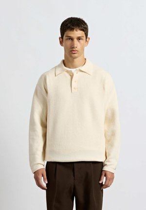 Burocs, HAIRY KNIT POLO SWEATER - Polo shirt - off white