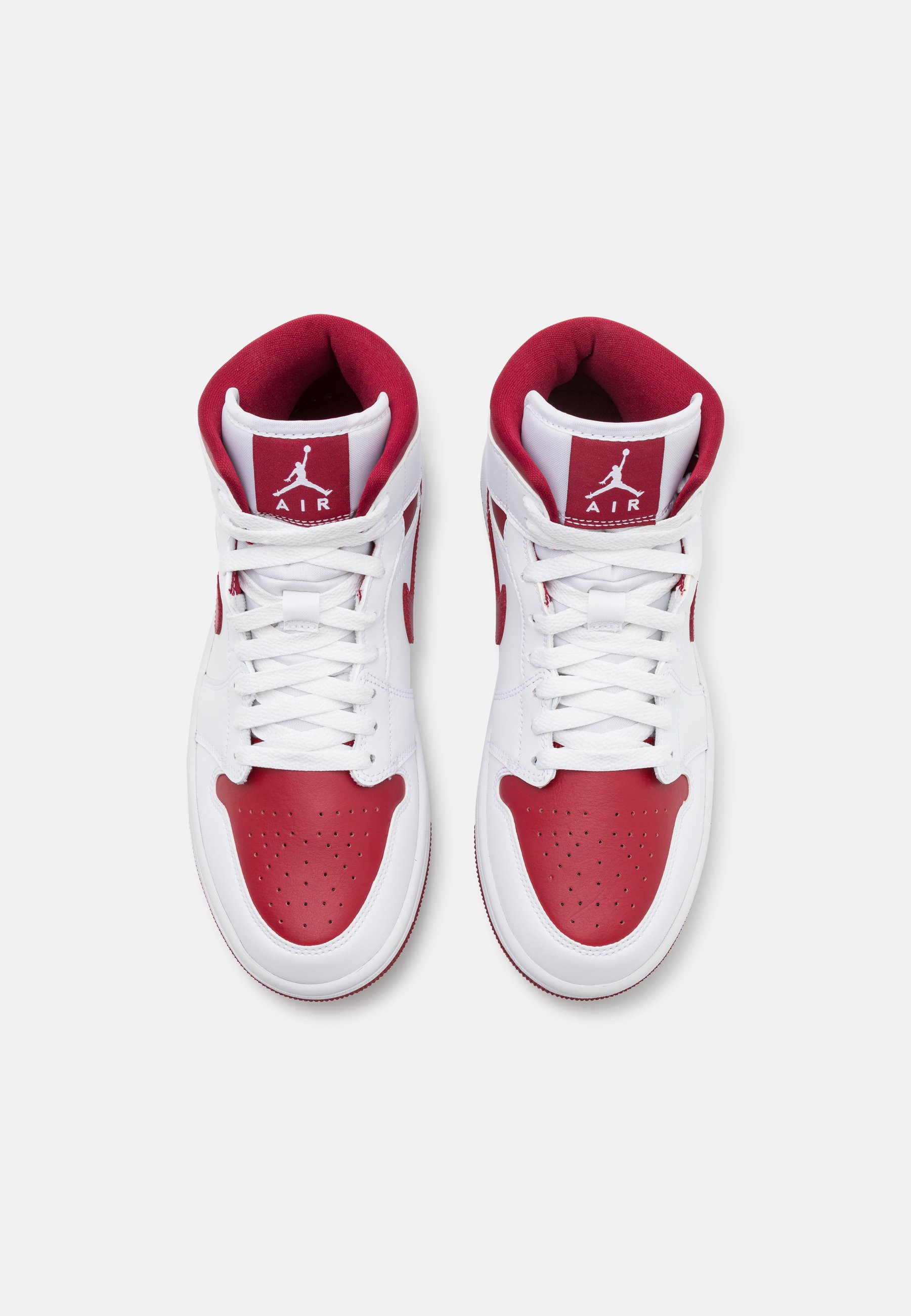 Jordan AIR 1 MID - Sneakers hoog - white/pomegranate/wit - Zalando.nl