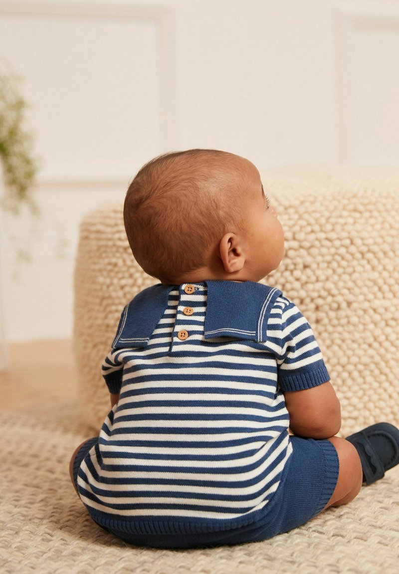 Next KNITTED 2PC BABY SHORT AND COLLAR TOP SET Shorts navy white
