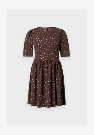 ONLY, ONLMOLLY O NECK DRESS - Day dress - dark brown