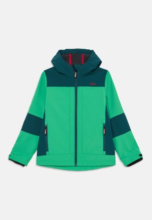 KID JACKET FIX HOOD UNISEX - Softshell-takki - deep mint/alpine
