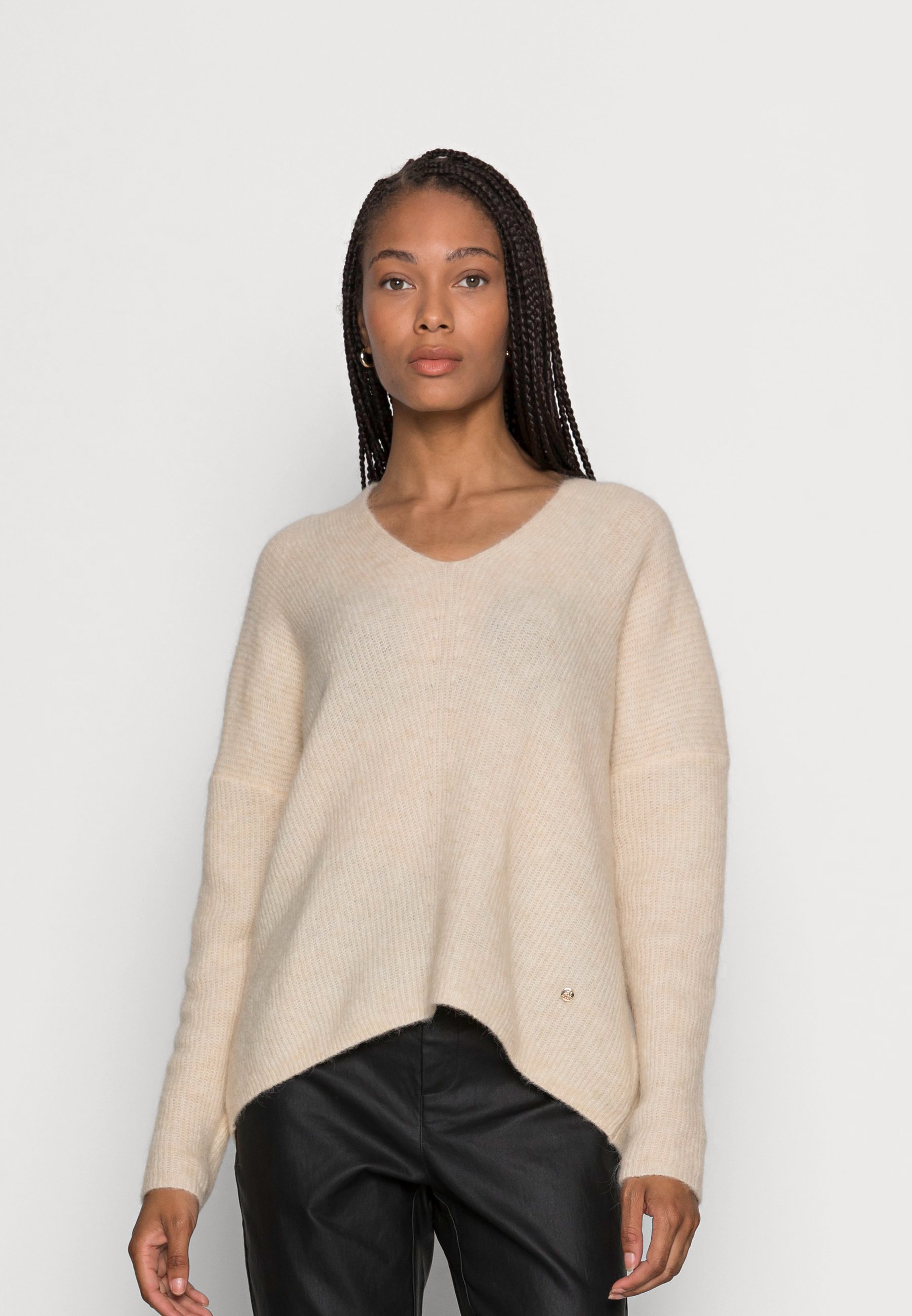 Mos Mosh THORA V NECK - Jumper - wood 