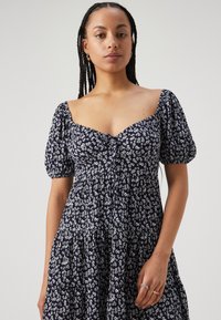 Gina Tricot PUFF SLEEVE MINI DRESS - Obleka iz džersija - navy