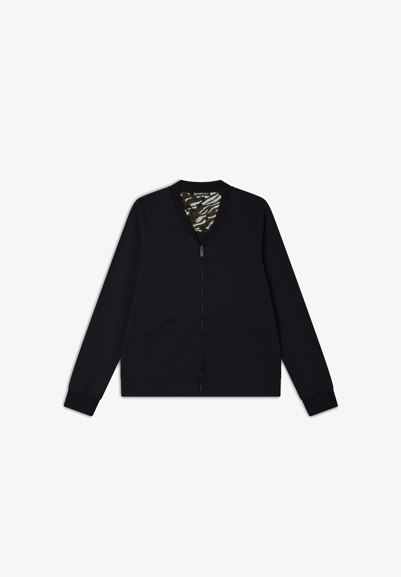Freddy E COLLO IN CON DETTAGLI ANIMALIER - Sudadera con cremallera - black